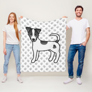 Couverture Polaire Terrier Parson Russell à poil lisse noir et blanc