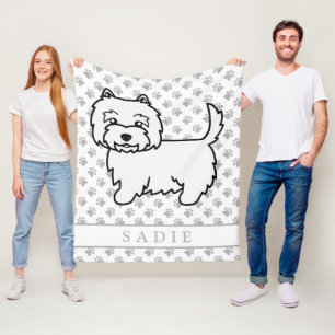 Couverture Polaire Térrier West Highland blanc Chien de dessin animé