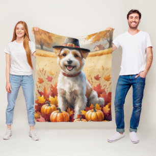Couverture Polaire Terrier Wheaten Dans Feuilles D'Automne Art De Tha