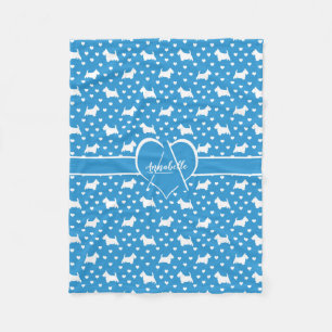 Couverture Polaire Terriers écossais blancs (Chiens écossais) Bleu