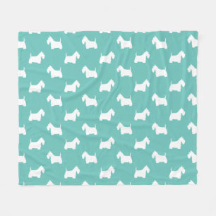 Couverture Polaire Terriers écossais blancs Silhouettes Scottie Chi