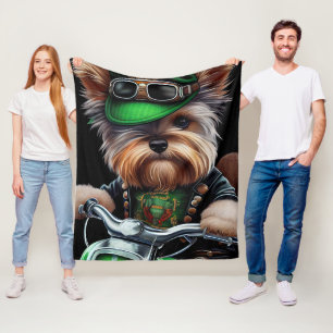 Couverture Polaire Tervueren Biewer terrier chien faisant du vélo jou