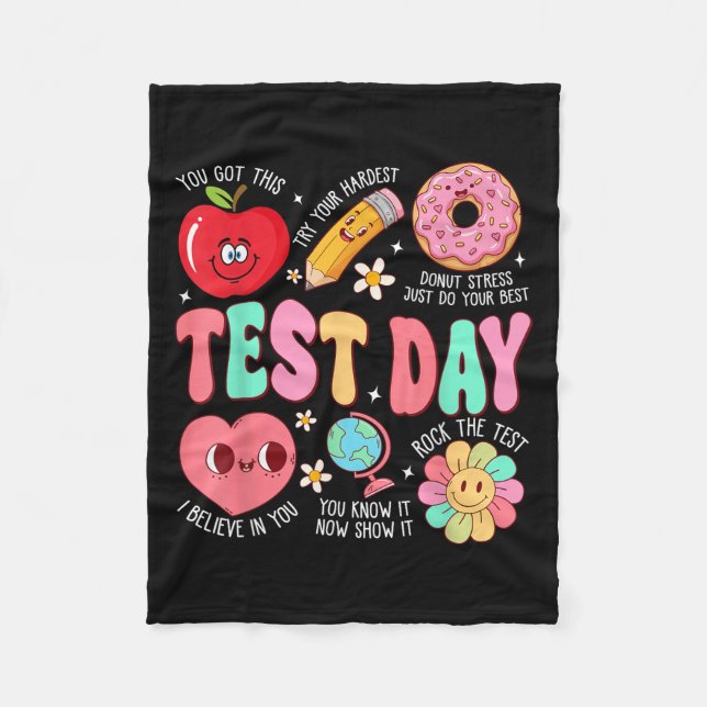 Couverture Polaire Test Day Rock The Test Testing Day Motivational Te (Devant)