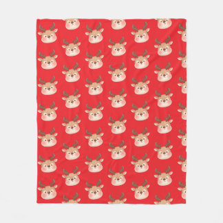 Couverture Polaire Tête de Renne Pastel Mignonne
