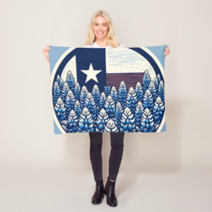 Couverture Polaire Texas Bluebonnets State Flag Texan Pride