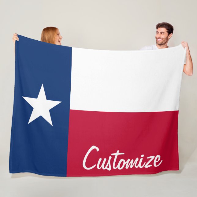Couverture Polaire Texas Drapeau personnalisé Texte personnalisé Texa (En situation)