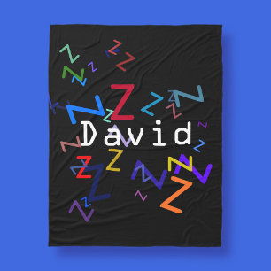 Couverture Polaire Texte coloré modifiable Tout nom ou mot que vous c