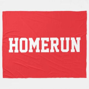 Couverture Polaire Texte HOMERUN Sportif Rouge Clair Coloré Blanc