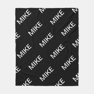 Couverture Polaire Texte personnalisable   Bold Modern Black & White