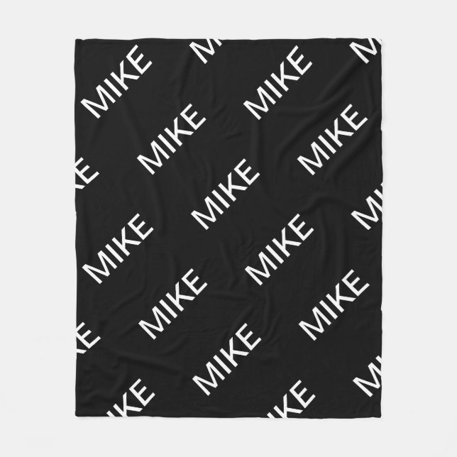 Couverture Polaire Texte personnalisable | Bold Modern Black & White (Devant)