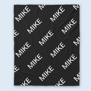 Couverture Polaire Texte personnalisable   Bold Modern Black & White
