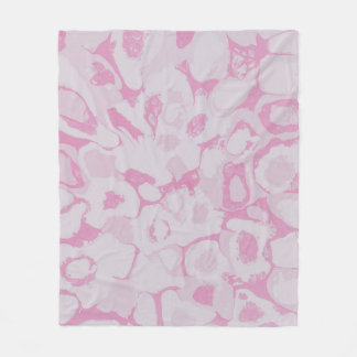 Couverture Polaire textile floral rose et blanc
