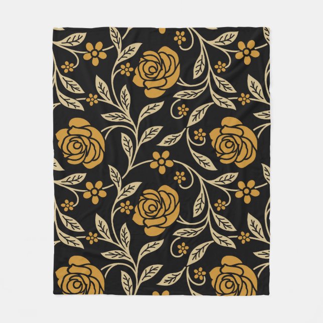 Couverture Polaire textile indien : traditionnel floral sans soudure. (Devant)