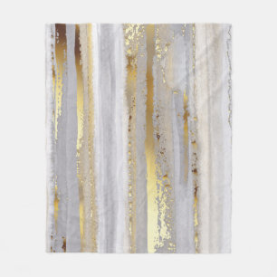 Couverture Polaire Texture d'aquarelle en or gris luxe