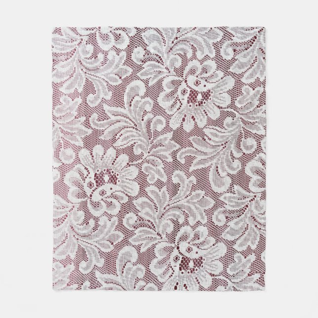 Couverture Polaire Texture de dentelle d'élégance blanche avec bea sa (Devant)