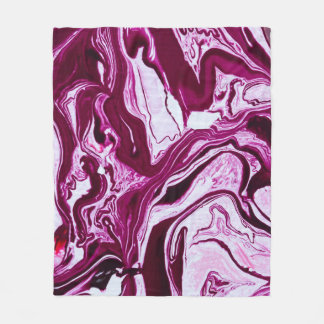 Couverture Polaire Texture de marbre magenta : Art Abstrait des fluid
