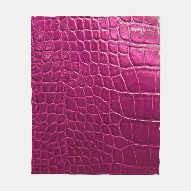 Couverture Polaire Texture de peau de crocodile rose (Devant)