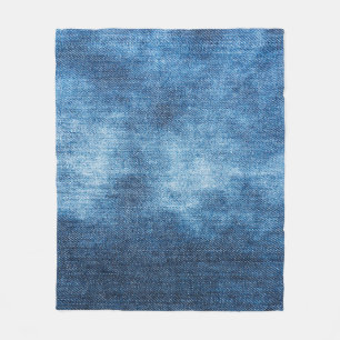 Couverture Polaire Texture des jeans en denim bleu