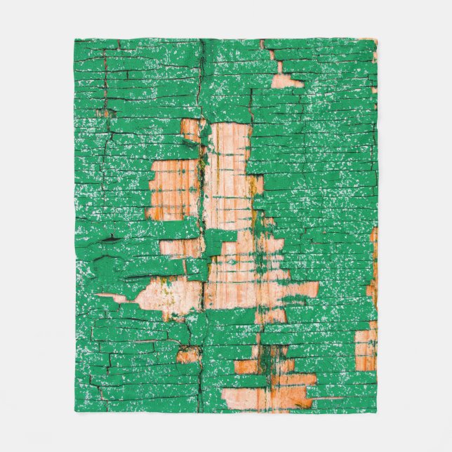 Couverture Polaire Texture d'une vieille clôture en bois avec peintur (Devant)