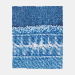 Couverture Polaire Texture en jean bleu