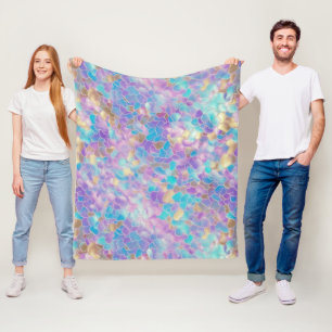 Couverture Polaire Texture holographique colorée