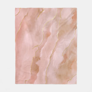 Couverture Polaire Texture or en marbre rose liquide