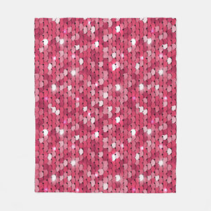 Couverture Polaire Texture paillée rose, motif vintage