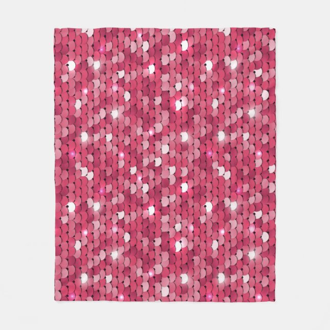 Couverture Polaire Texture paillée rose, motif vintage (Devant)