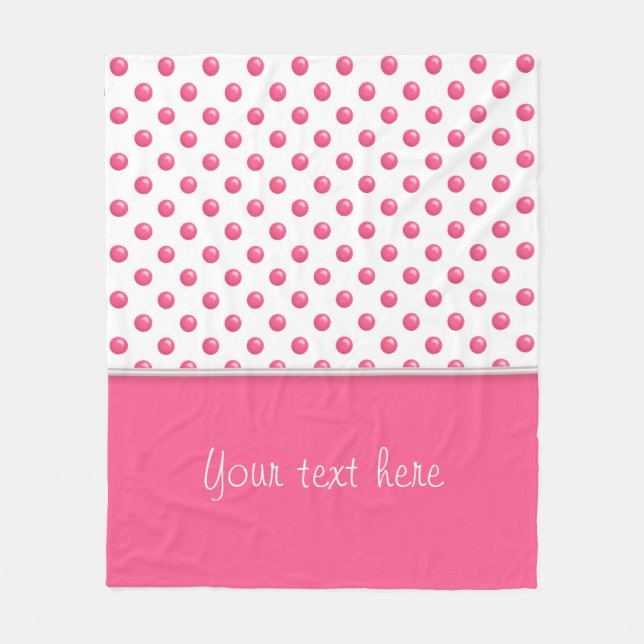 Couverture Polaire Texture rose de pois abstrait. Texte (Devant)