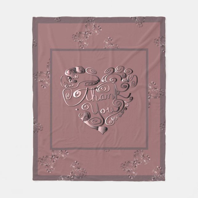 Couverture Polaire "Thank you" Dusty Rose Fleece Blanket (Devant)