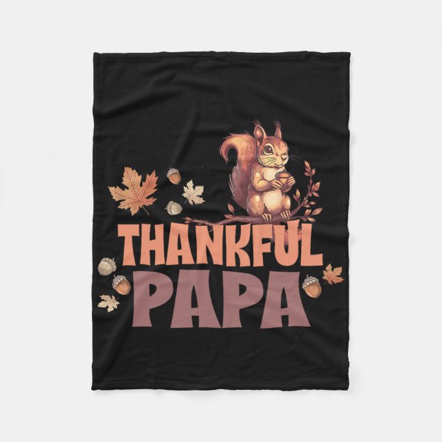 Couverture Polaire Thankful Papa Playful Squirrel On Maple Branch For (Devant)