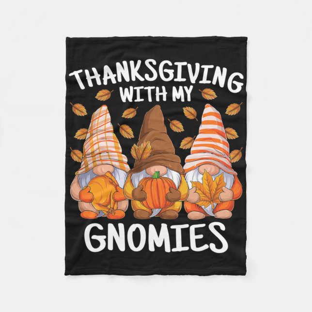 Couverture Polaire Thanksgiving Avec Mes Gnomes Automne Gnome Automne (Devant)