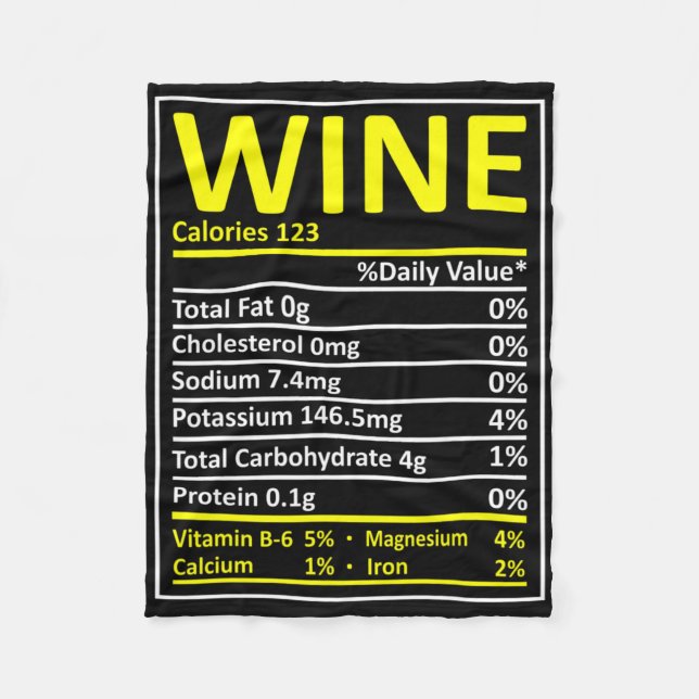 Couverture Polaire Thanksgiving Christmas Wine Nutritional Facts Labe (Devant)