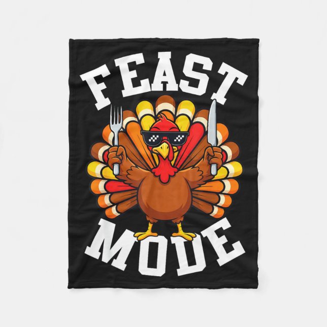 Couverture Polaire Thanksgiving Turkey Feast Mode Funny Fall Men Wome (Devant)