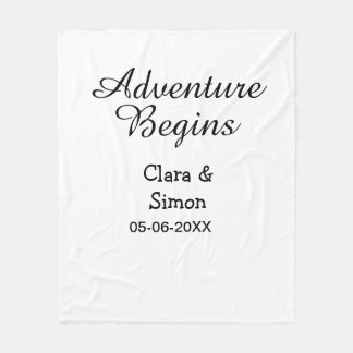 Couverture Polaire The adventure begins wedding couple name datsimple