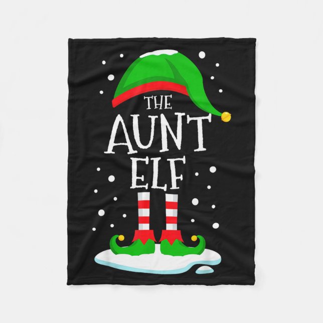 Couverture Polaire The Aunt Elf Christmas Family Matching Xmas Auntie (Devant)