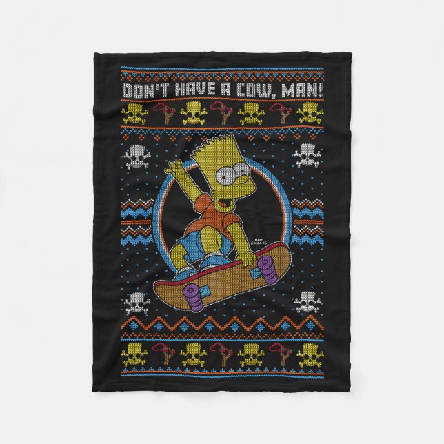 Couverture Polaire The Christmas Bart Don't Have A Cow Ugly Sweater  (Devant)