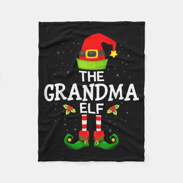 Couverture Polaire The Grandma Elf Christmas Family Matching Pajama  (Devant)