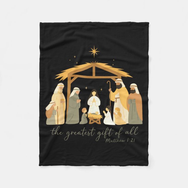 Couverture Polaire The Greatest Gift For All Christmas Nativity Jesus (Devant)