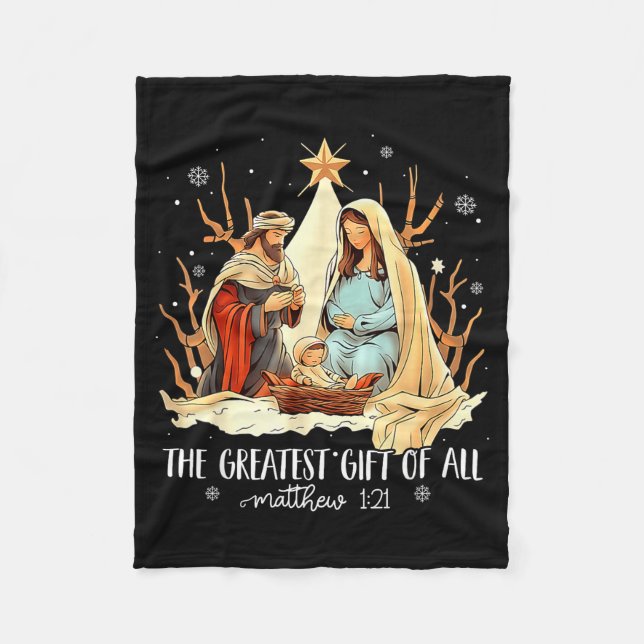 Couverture Polaire The Greatest Gift For All Christmas Nativity Jesus (Devant)