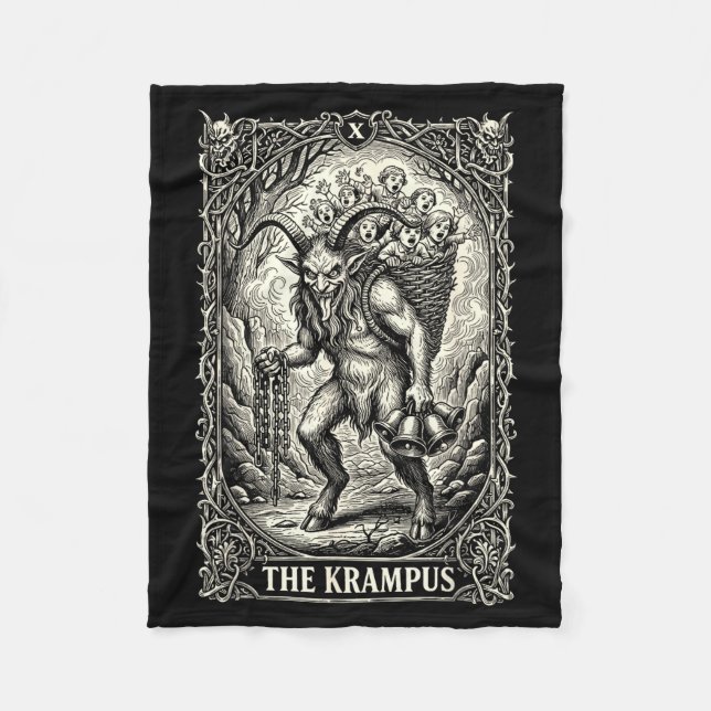 Couverture Polaire The Krampus Tarot Card Goth Witchy Black Pajamas C (Devant)