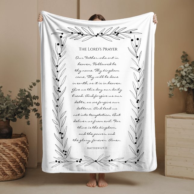 Couverture Polaire The Lord's Prayer Fleece Blanket Bible Verse Gift (Créateur téléchargé)