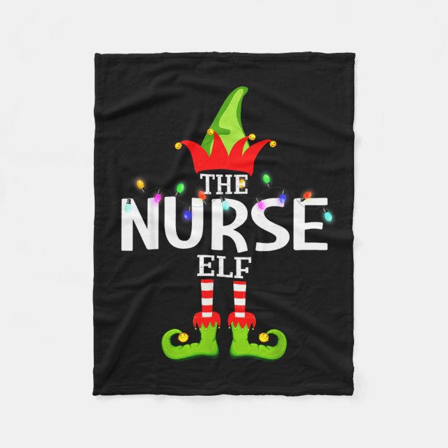 Couverture Polaire The Nurse Elf Christmas Matching Pajamas  (Devant)