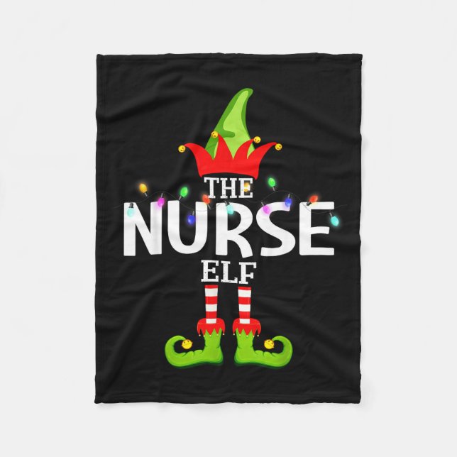Couverture Polaire The Nurse Elf Christmas Matching Pajamas  (Devant)