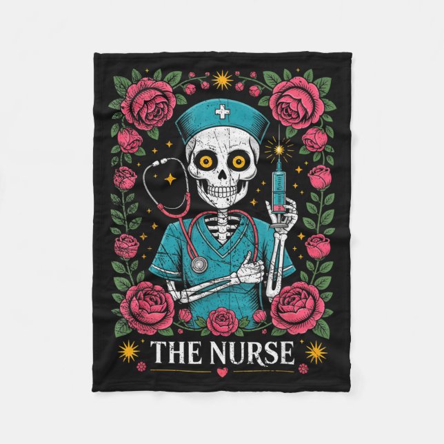 Couverture Polaire The Nurse Skeleton And Flower  (Devant)