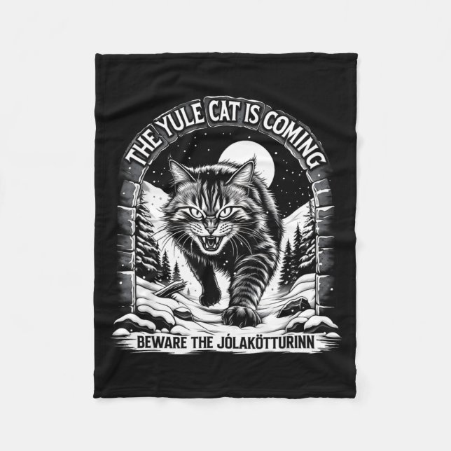 Couverture Polaire The Yule Cat Is Coming Beware Jolakotturinn Quote  (Devant)