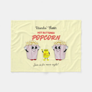 Couverture Polaire Théâtre de cinéma familial avec du pop-corn au beu