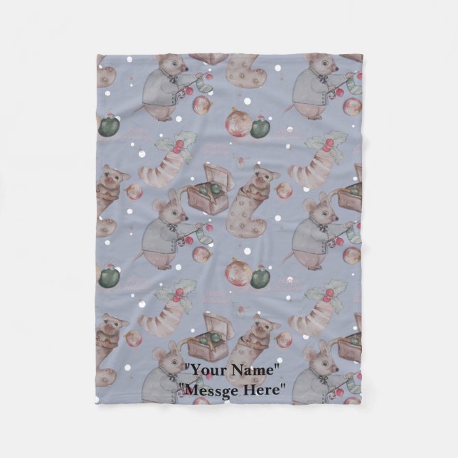 Couverture Polaire Thème de Noël bébé polaire (Devant)