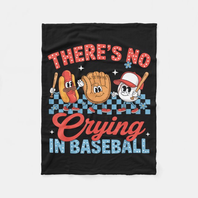 Couverture Polaire There Is No Crying In Baseball Funny Game Day Base (Devant)