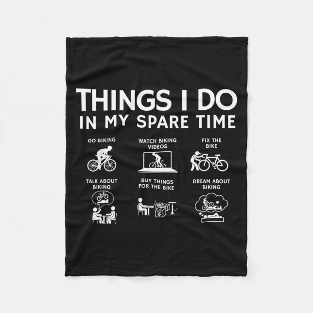 Couverture Polaire Things I Do In My Spare Time, Bicycle Cycling Love (Devant)